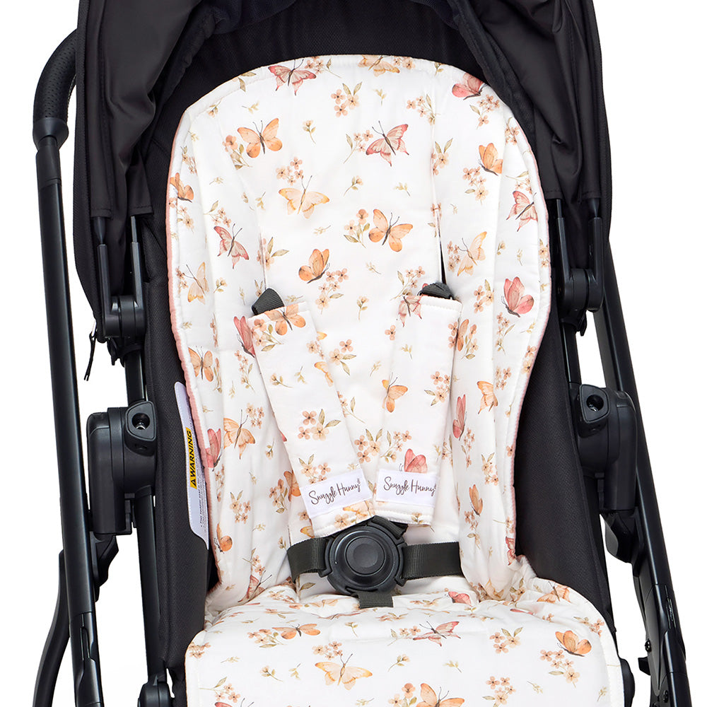 Bundle - Butterfly Pram Liner & Strap Cover Set - View 5