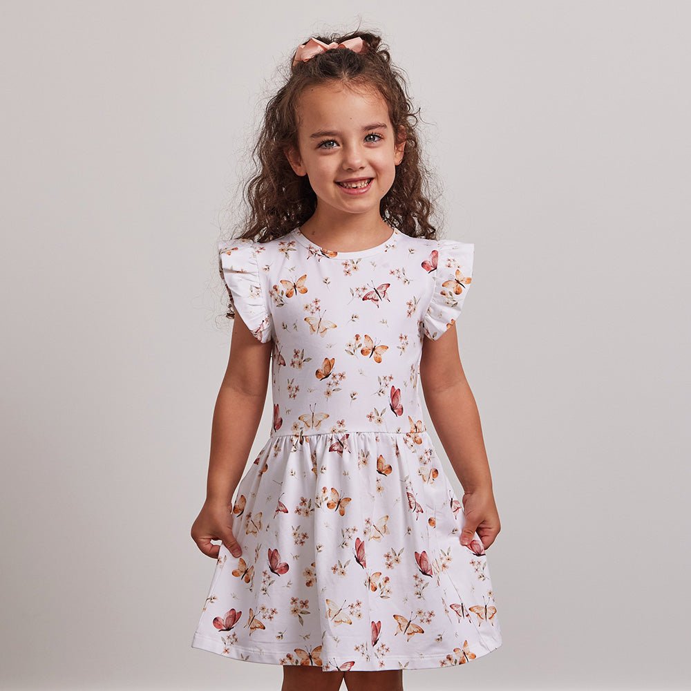 Butterfly Short Sleeve Organic Dress - View 4