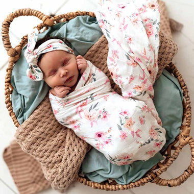 Camille Organic Muslin Wrap-Snuggle Hunny