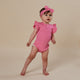Candy Rib Short Sleeve Organic Bodysuit with Frill - Thumbnail 9