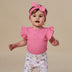 Candy Rib Short Sleeve Organic Bodysuit with Frill | Snuggle Hunny