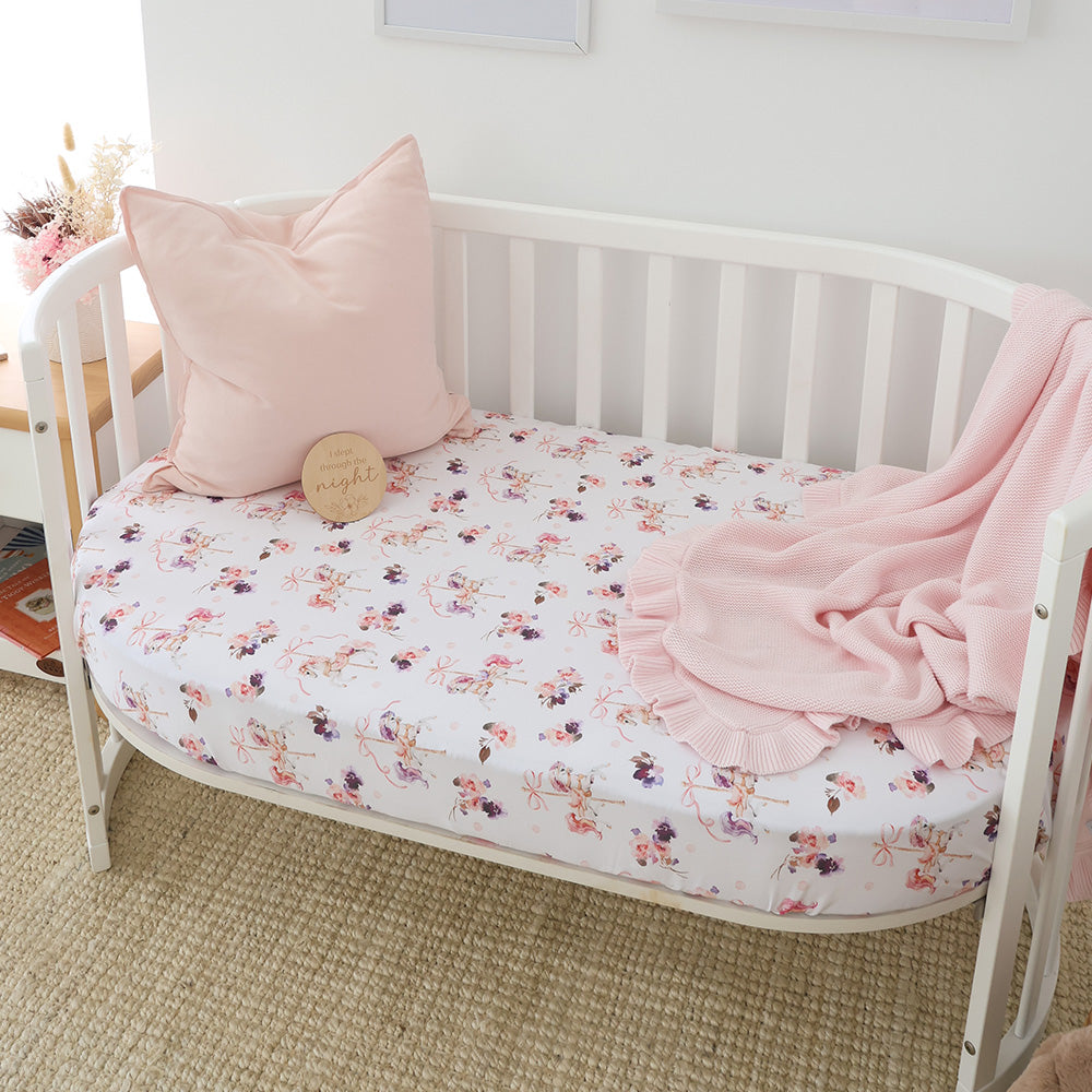 Carousel Organic Fitted Cot Sheet - View 1