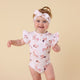Carousel Short Sleeve Organic Bodysuit with Frill - Thumbnail 12
