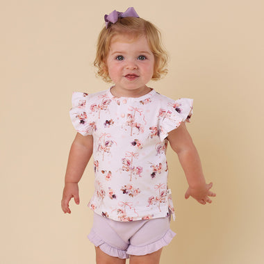 Carousel Organic Short Sleeve Top with Frill | Snuggle Hunny