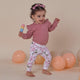 Jewel Pink Rib Long Sleeve Organic Bodysuit with Frill - Thumbnail 3