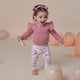 Jewel Pink Rib Long Sleeve Organic Bodysuit with Frill - Thumbnail 9