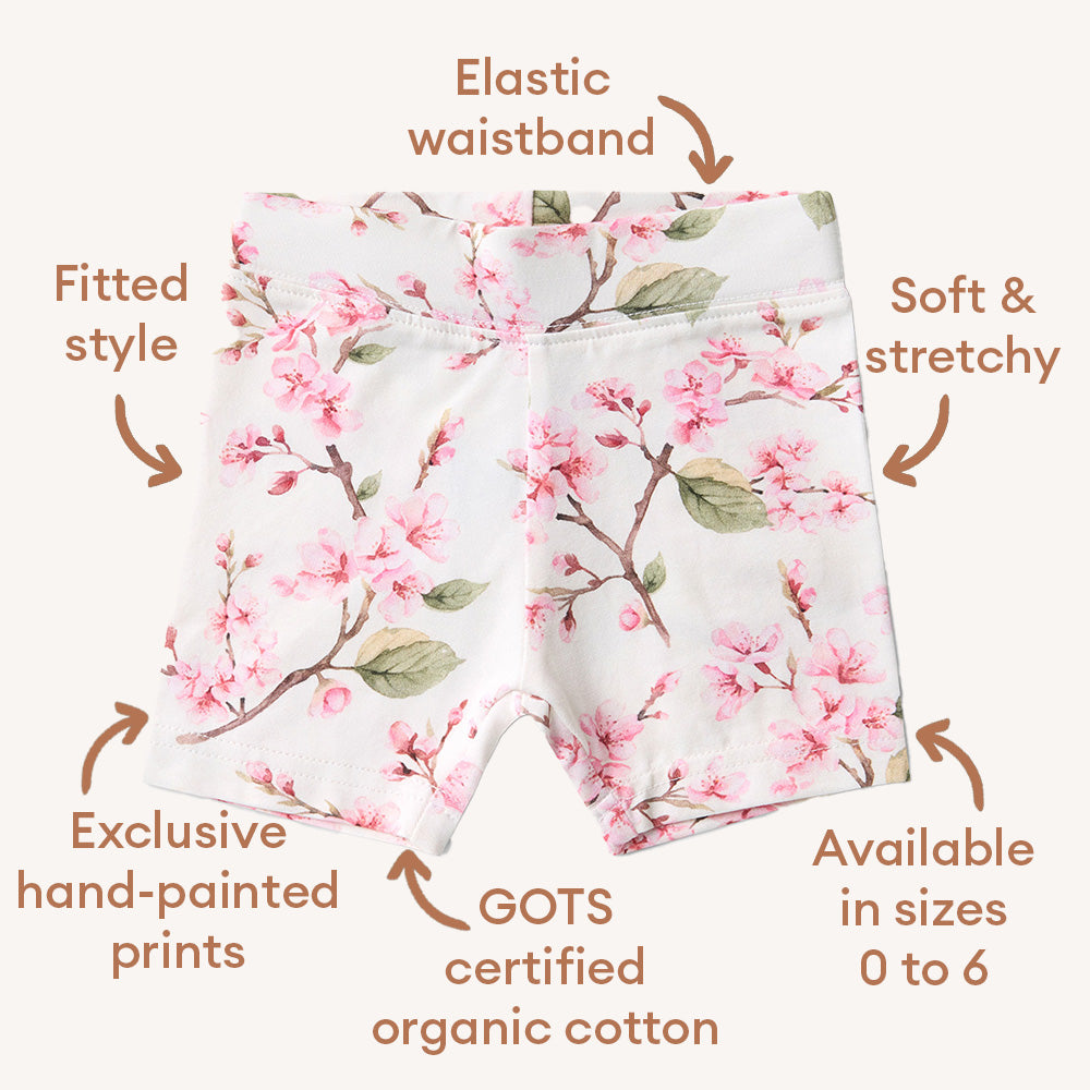 Cherry Blossom Organic Bike Shorts - View 5