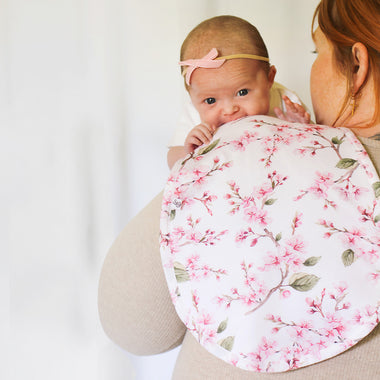 Cherry Blossom Organic Cotton Burp Cloth | Snuggle Hunny