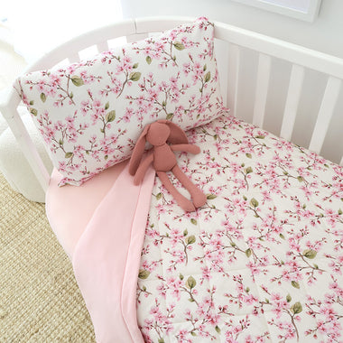 Cherry Blossom Organic Cotton Cot Comforter | Snuggle Hunny