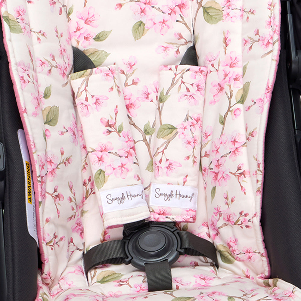 Cherry Blossom Universal Reversible Pram Strap Covers - View 2