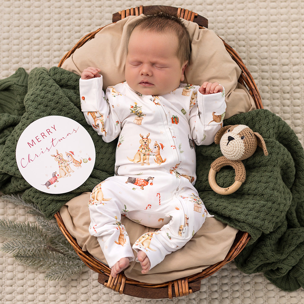 Christmas Pups Organic Snugglesuit Convertible Romper - View 8