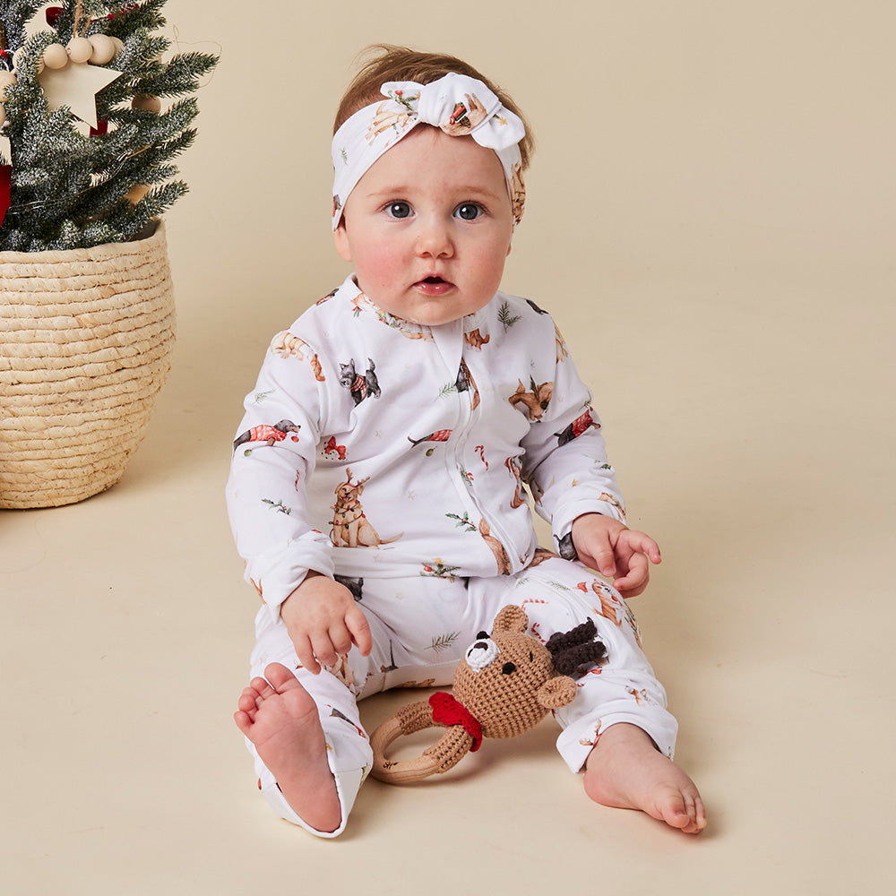 Christmas Pups Organic Snugglesuit Convertible Romper - View 5