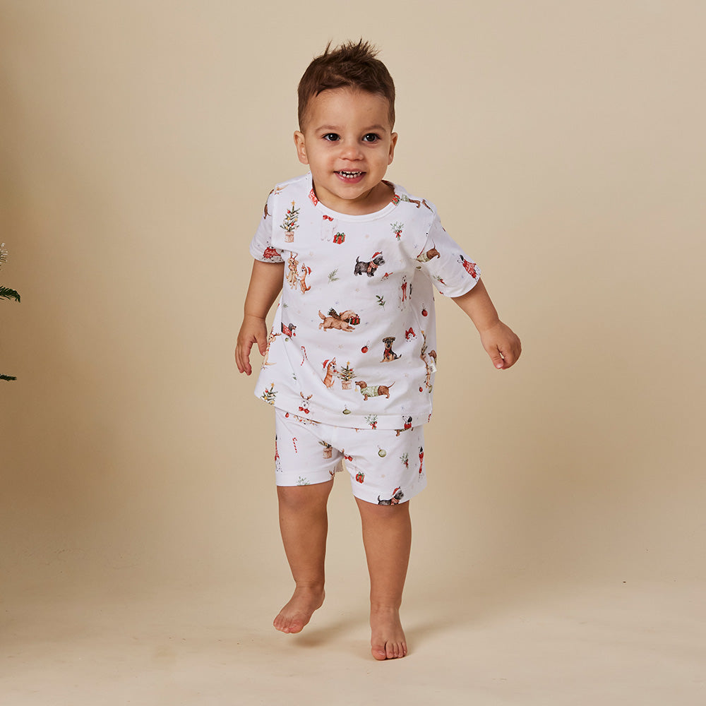 Christmas Pups Organic Kids PJ Set - View 6