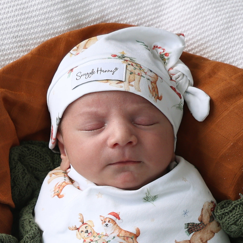 Christmas Pups Organic Knotted Beanie - View 4