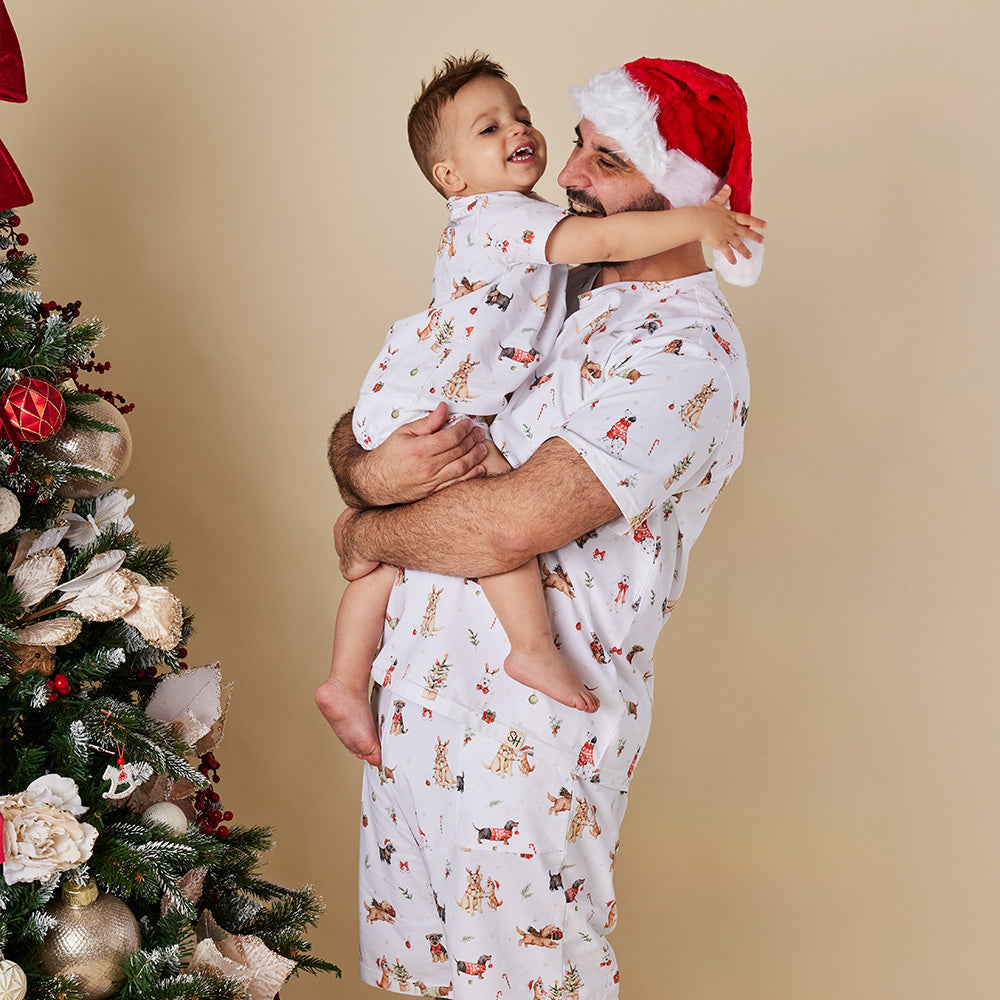 Christmas Pups Organic Mens PJ Set - View 10