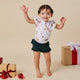 Christmas Pups Short Sleeve Organic Bodysuit with Frill - Thumbnail 1