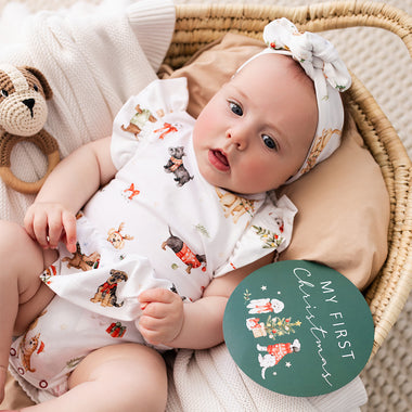 Christmas Pups Short Sleeve Organic Dress | Snuggle Hunny