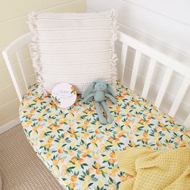 Citrus Squeeze Organic Fitted Cot Sheet | Snuggle Hunny