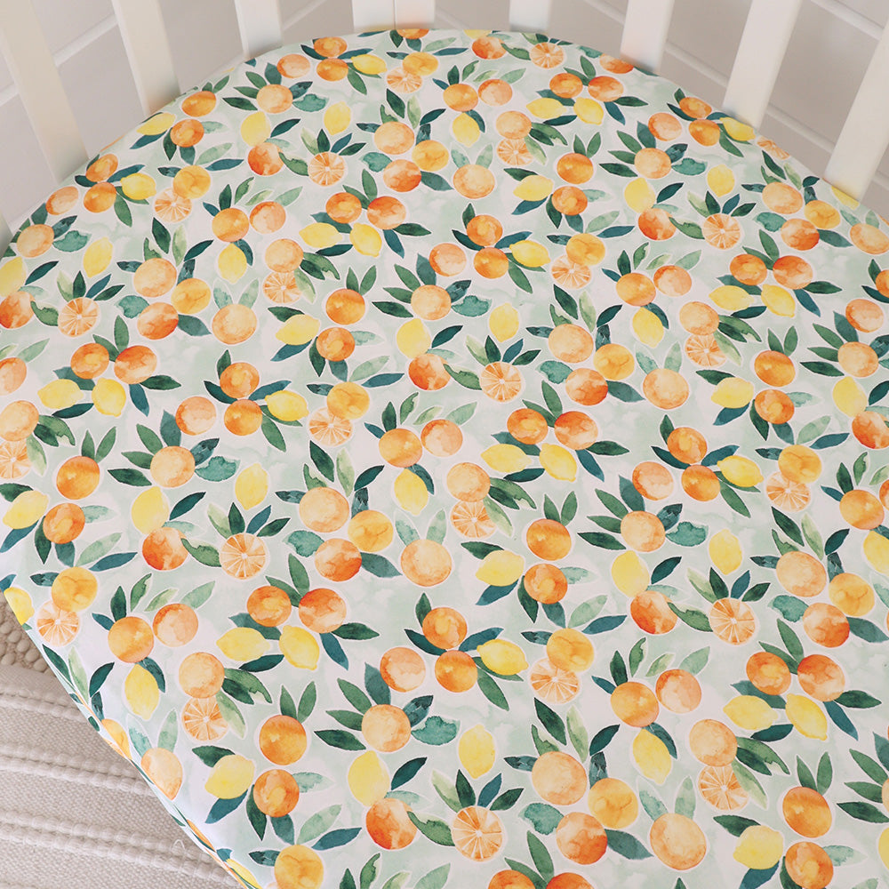 Citrus Squeeze Organic Fitted Cot Sheet - View 2