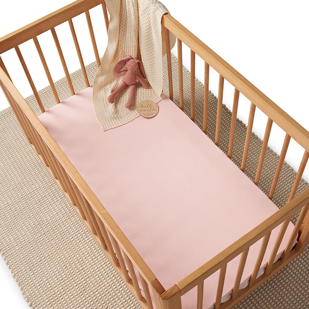 Baby Pink Organic Fitted Cot Sheet | Snuggle Hunny