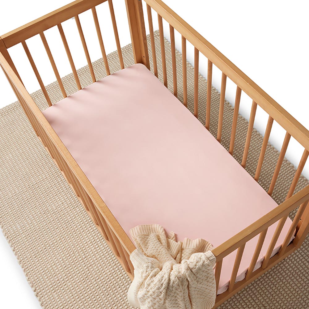 Baby Pink Organic Fitted Cot Sheet | Snuggle Hunny