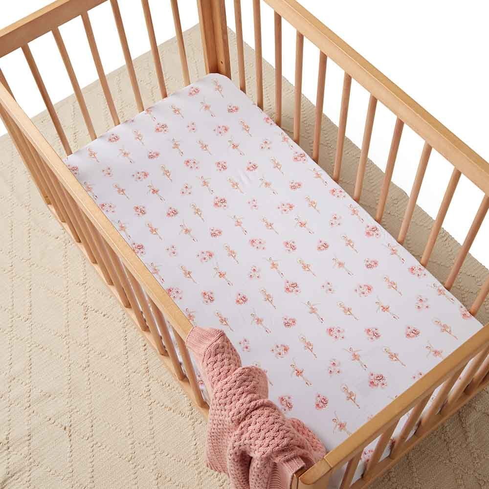 Ballerina Organic Fitted Baby Cot Sheet | Snuggle Hunny