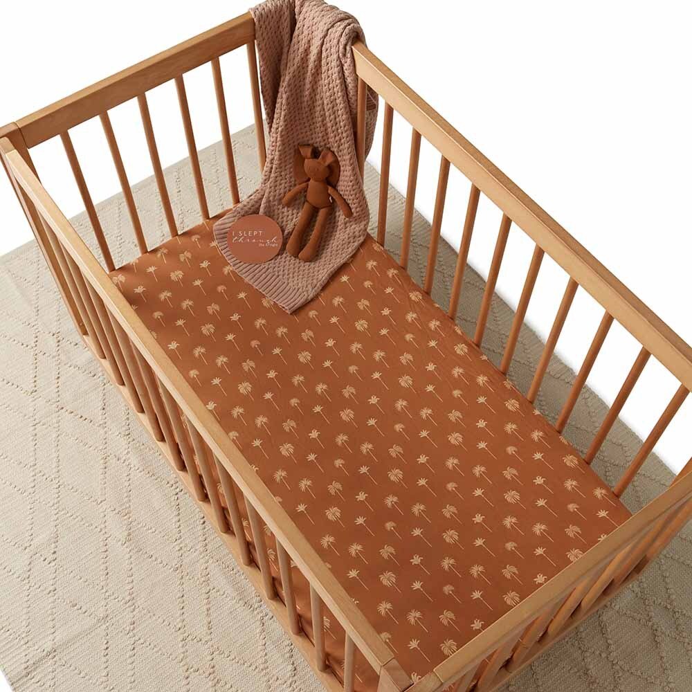 Bronze Palm Organic Fitted Cot Sheet - View 6