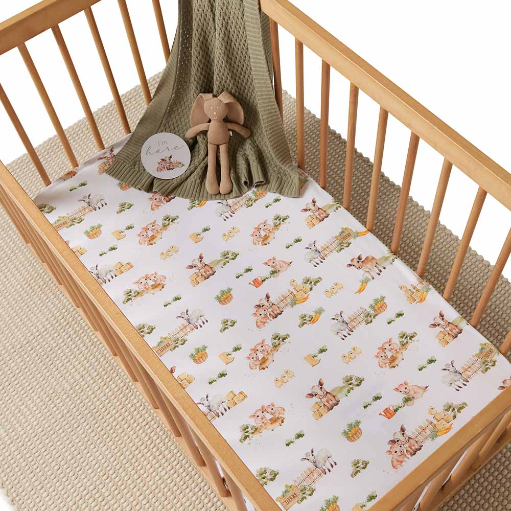 Farm Organic Fitted Cot Sheet - View 1