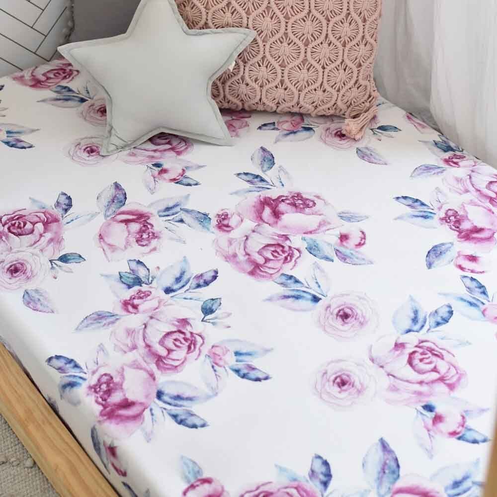 Lilac Skies Organic Fitted Cot Sheet - View 8