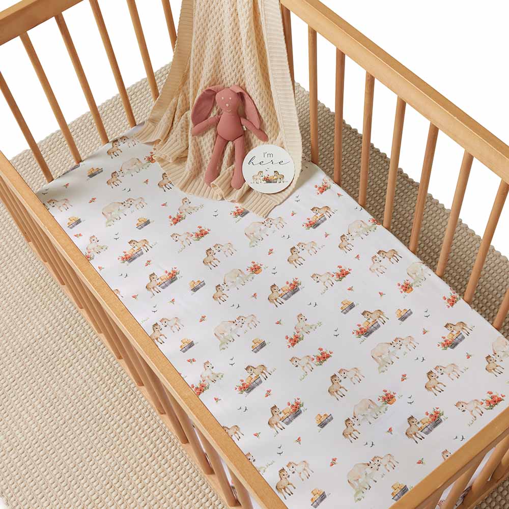 Pony Pals Organic Fitted Cot Sheet - View 1