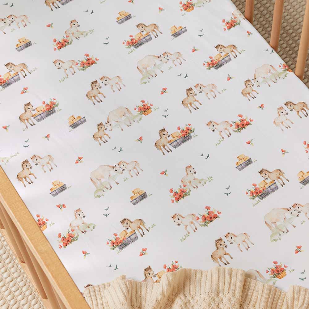 Pony Pals Organic Fitted Cot Sheet - View 2