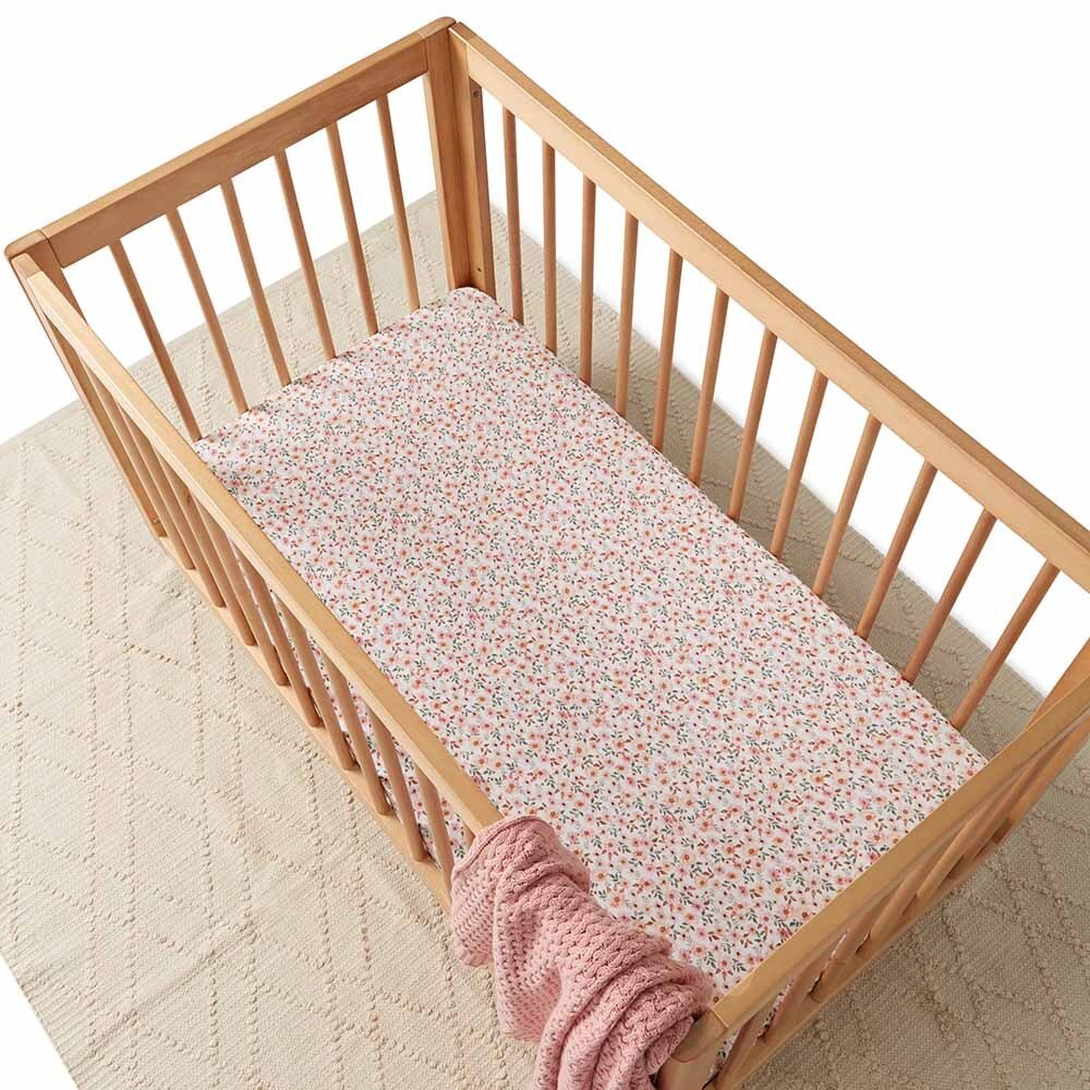 Spring Floral Organic Fitted Cot Sheet - View 3