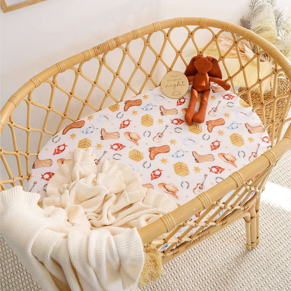 Cowboys Organic Bassinet Sheet / Change Pad Cover - View 4