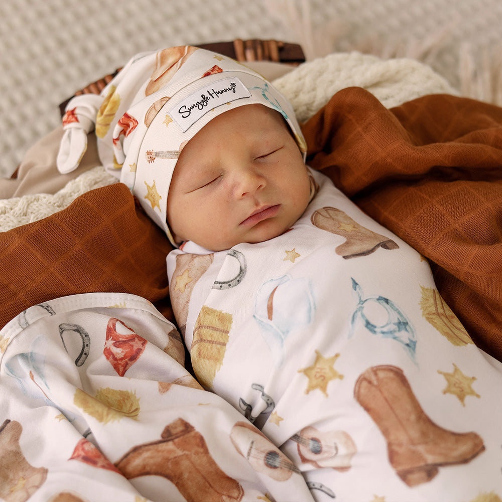 Cowboys Organic Jersey Wrap & Beanie Set - View 5