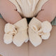 Cream Organic Cotton Knit Booties - Thumbnail 4
