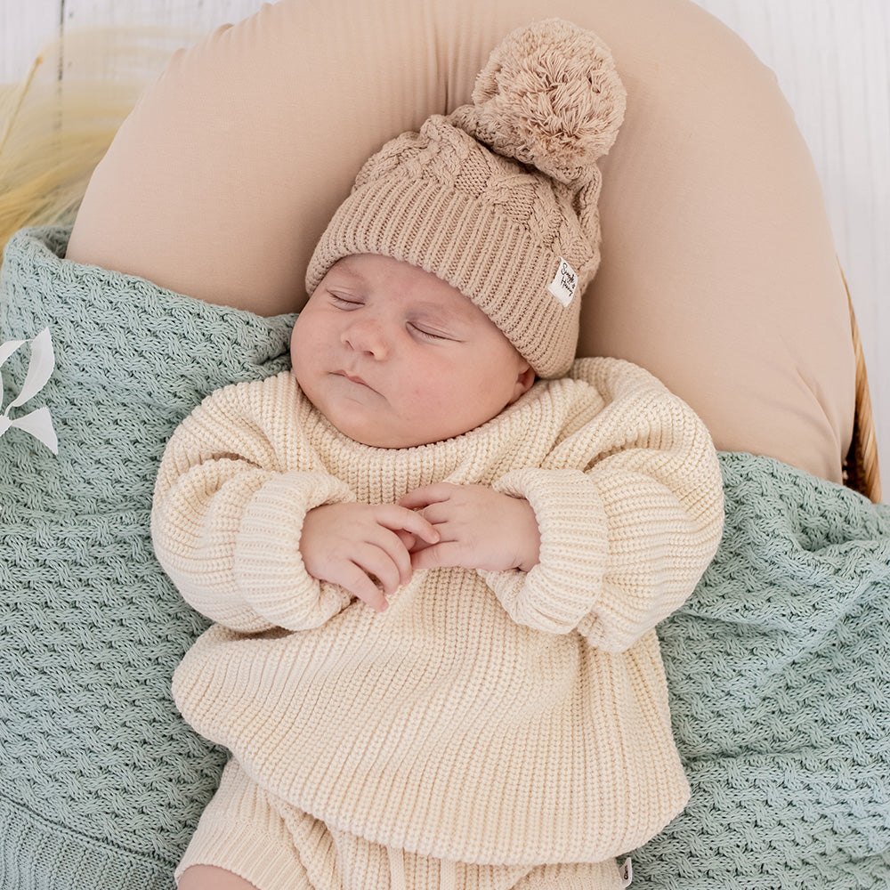 Cream Oversized Cotton Knit Jumper - View 8