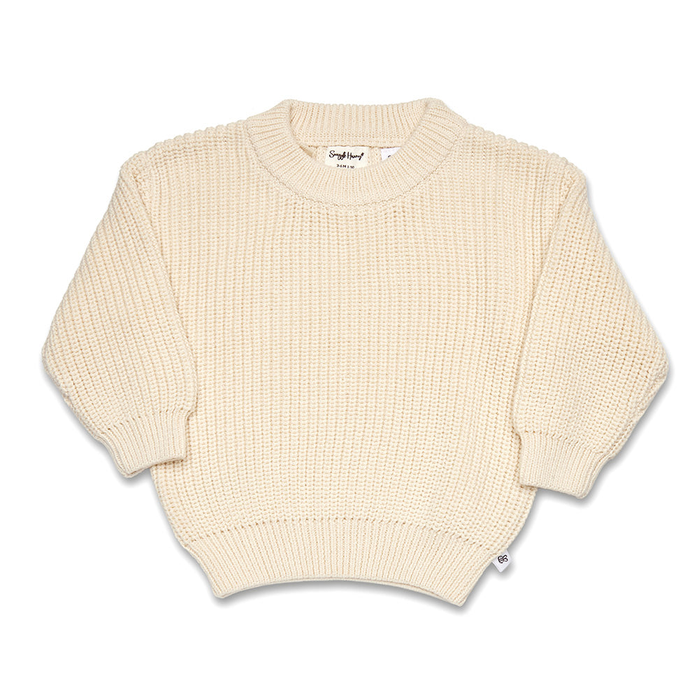 Cream Oversized Cotton Knit Jumper - View 2