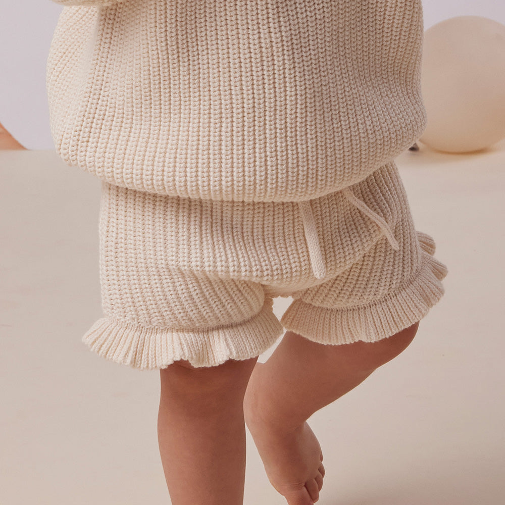Cream Organic Cotton Knit Bloomers - View 4