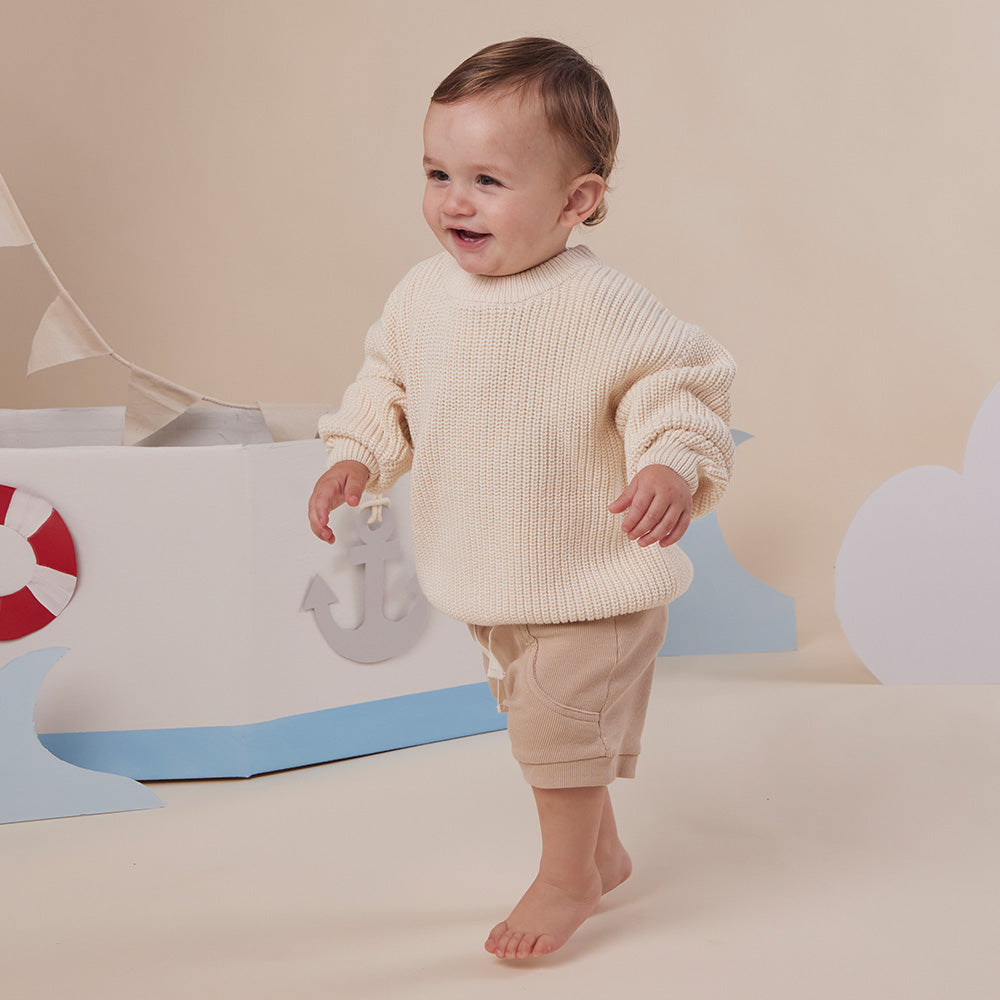 Cream Oversized Cotton Knit Jumper - View 20