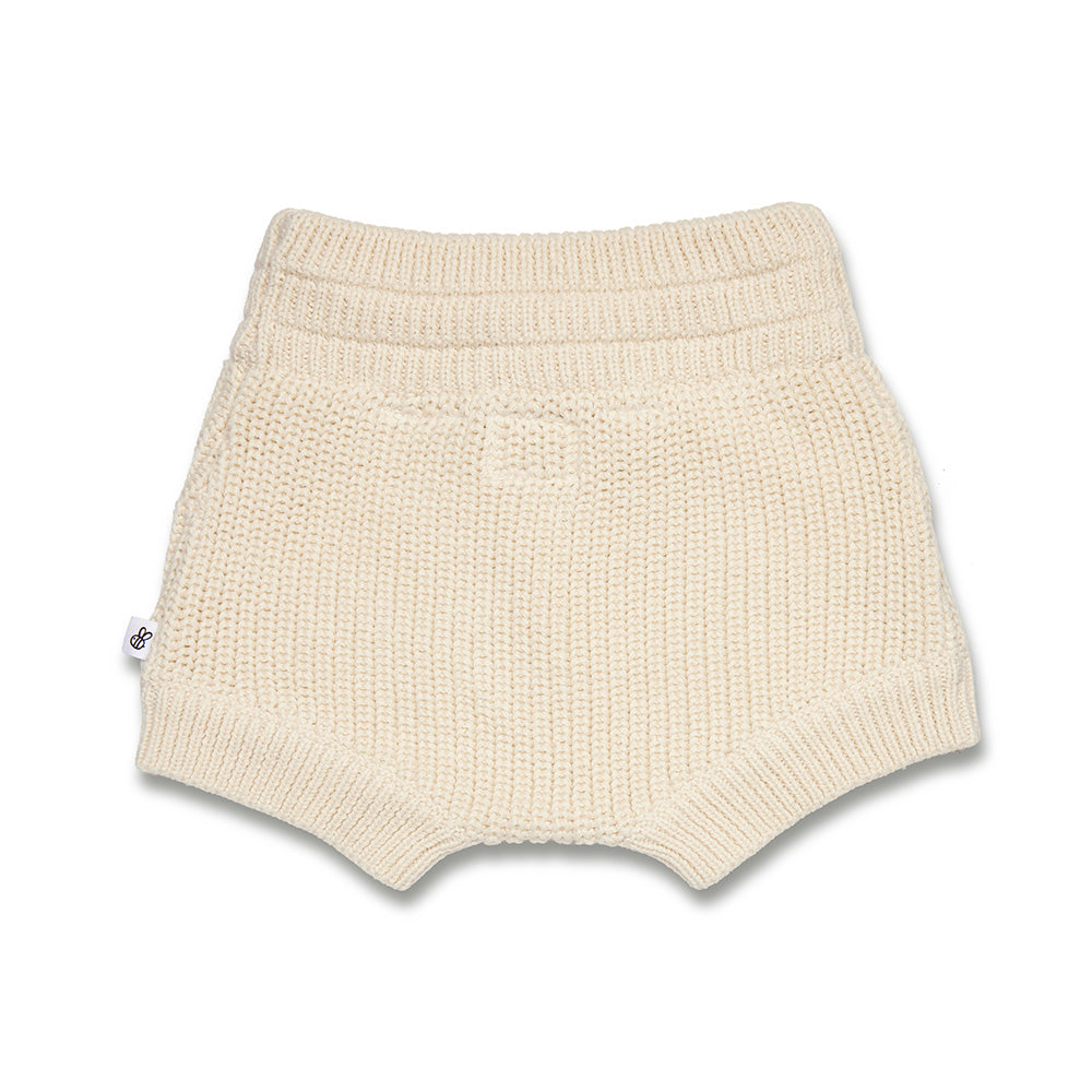 Cream Organic Cotton Knit Shorts - View 7