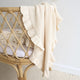 Cream Ruffle Knit Organic Baby Blanket - Thumbnail 1