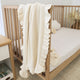 Cream Ruffle Knit Organic Baby Blanket - Thumbnail 5