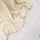 Cream Ruffle Knit Organic Baby Blanket - Thumbnail 3