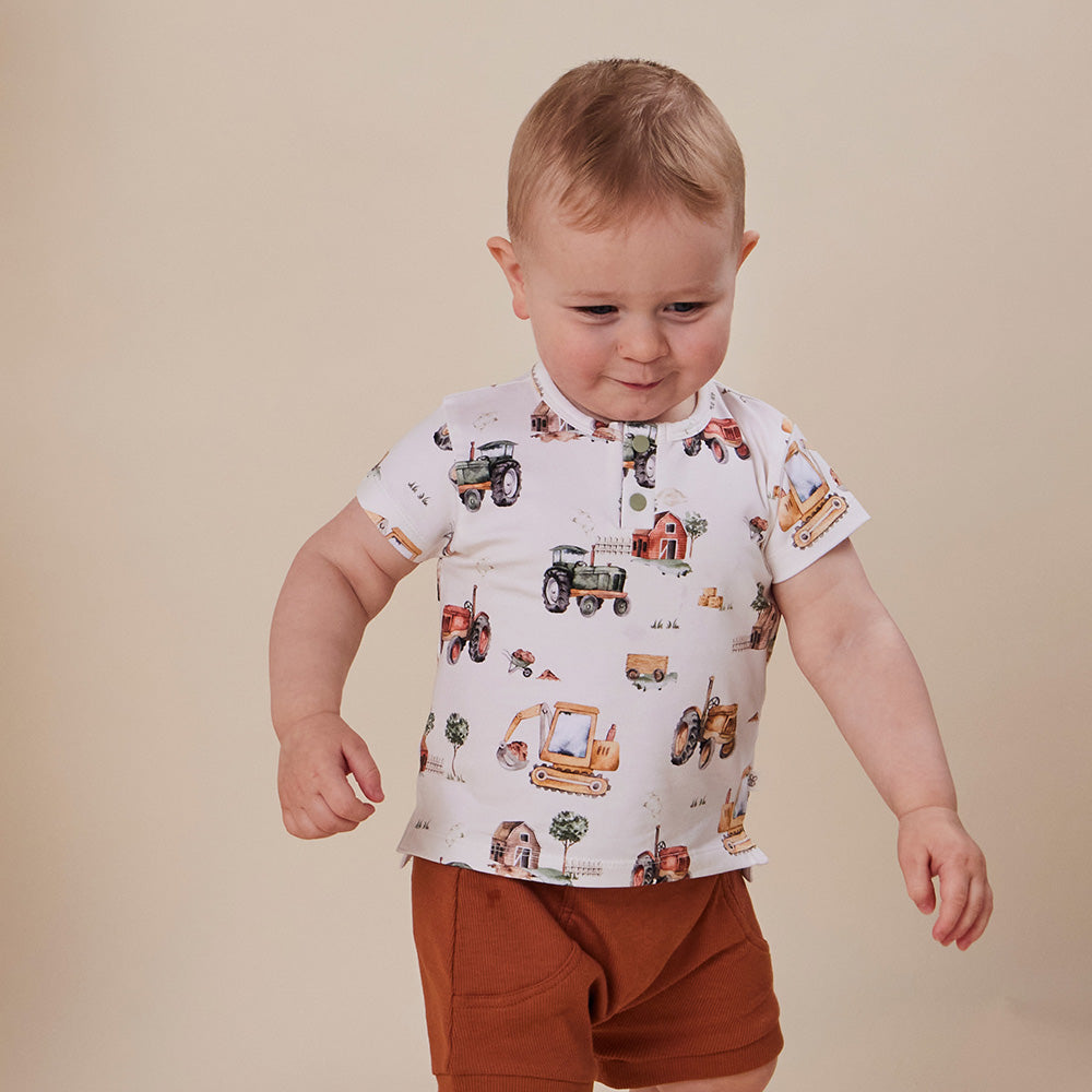 Diggers & Tractors Organic Short Sleeve Top - View 1