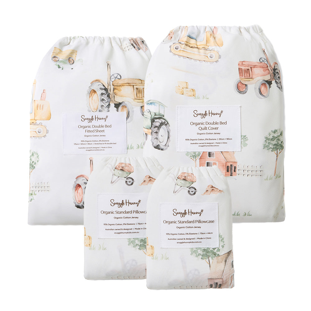 Bundle - Diggers & Tractors Double Bedding - 1 x Sheet + 1 x Quilt Cover + 2 x Pillowcases - View 1