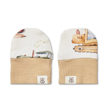 Diggers & Tractors Organic Cotton Mittens | Snuggle Hunny