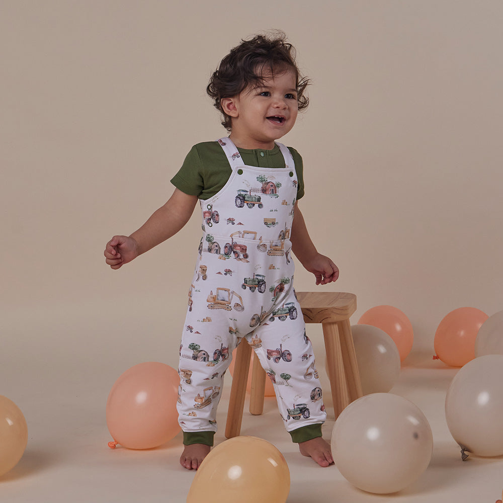 Diggers & Tractors Organic Snuggle Overalls - View 9