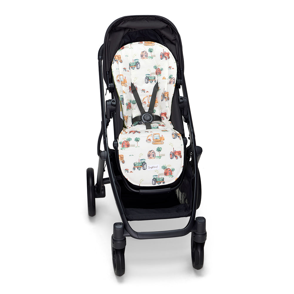 Diggers & Tractors Universal Organic Pram Liner - View 5