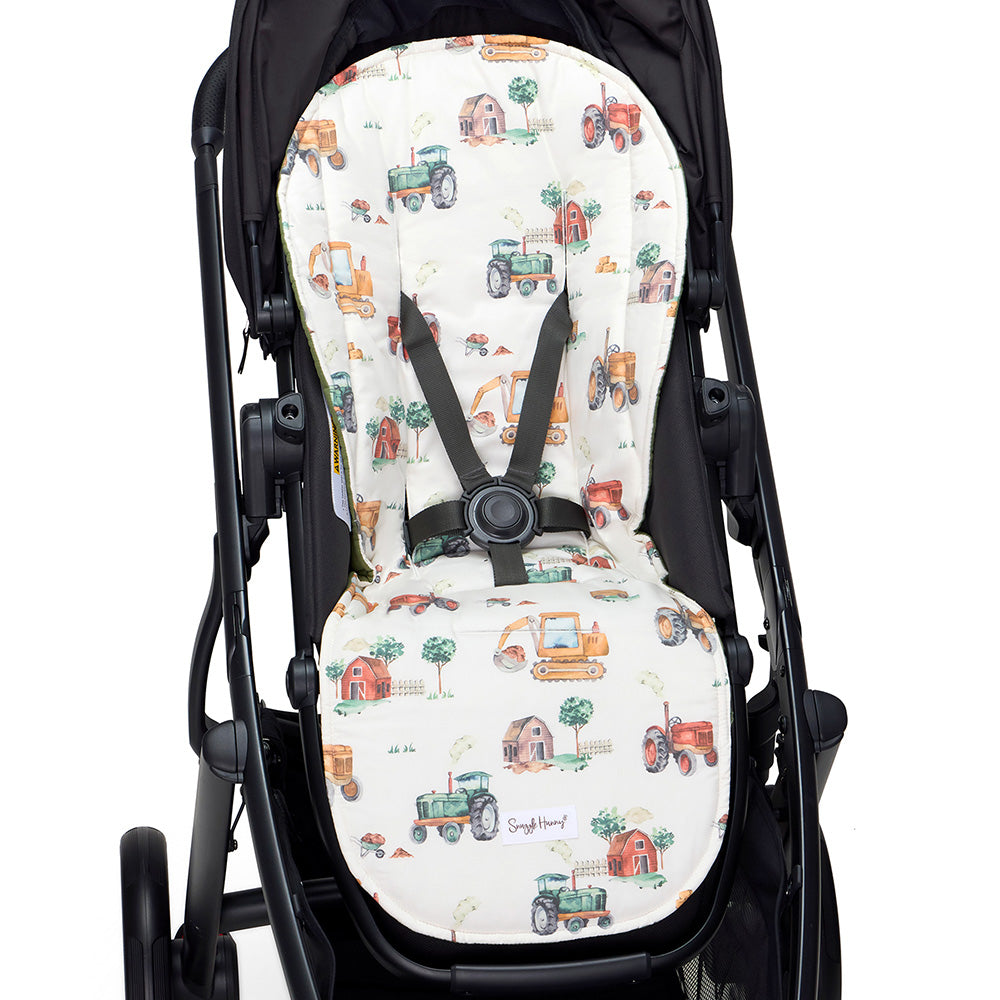 Diggers & Tractors Universal Organic Pram Liner - View 3