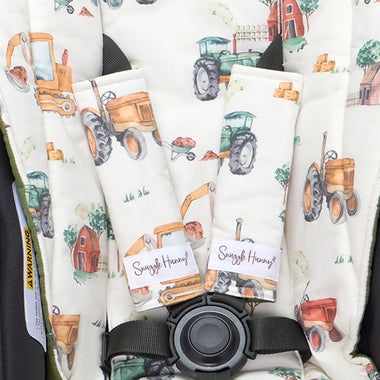 Diggers & Tractors Universal Pram Strap Covers | Snuggle Hunny